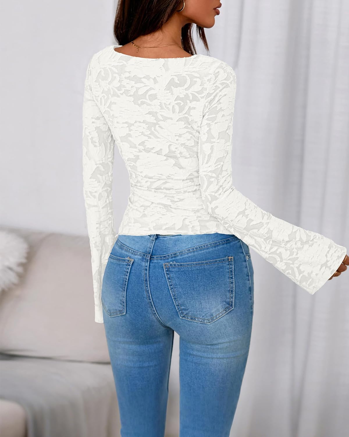 BTFBM Casual Long Sleeve Shirts Spring 2026 Going Out Tops for Women Trendy Floral Work Blouses Bodycon Tunics - Image 6