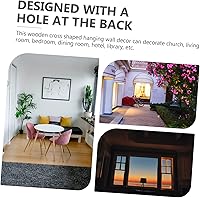 Vista 9 de IMIKEYA Adornos de cruz negra decoración negra decoración de cruz colgante de pared crucifijo para colgar en la puerta, decoración de escritorio