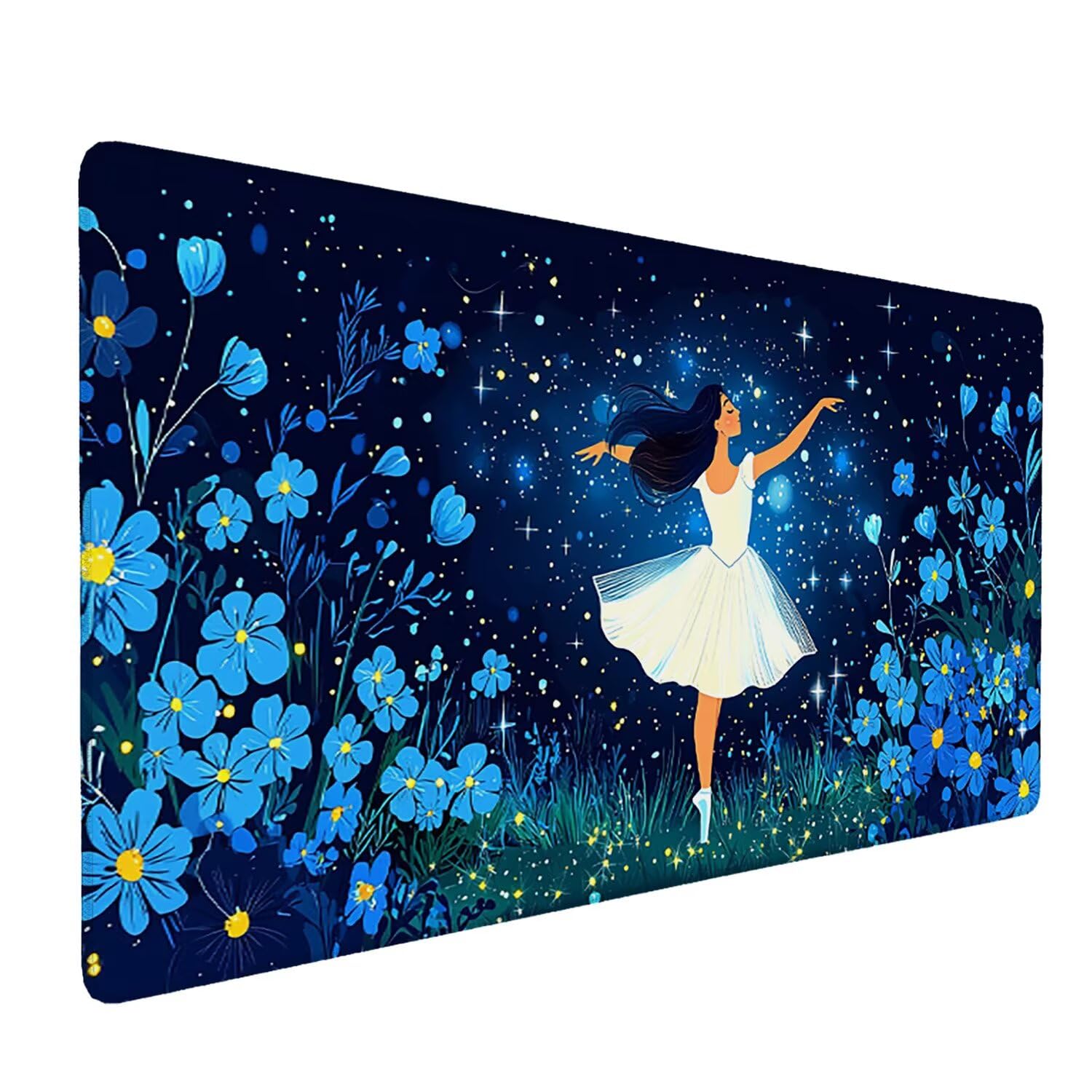 Tappetino per Mouse XXL 1200 x 600 mm Tappetino Mouse Gaming Grande, Mousepad con Base in Gomma Antiscivolo, Tappeto per Tavolo da Gaming per Mouse e Tastiera, Accessori PC (Fiori Ragazza) H-404
