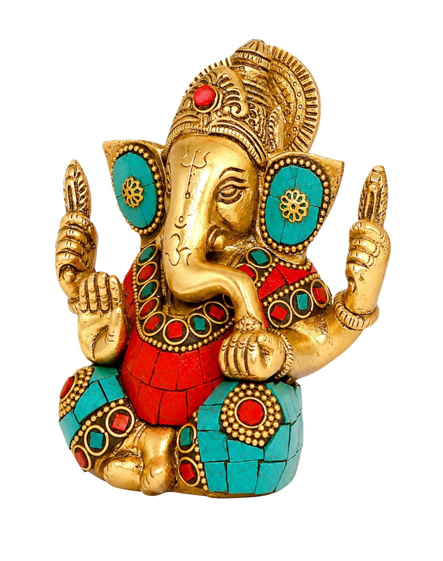 Brass Ganesha Statue - Health & Happiness Decor -4
