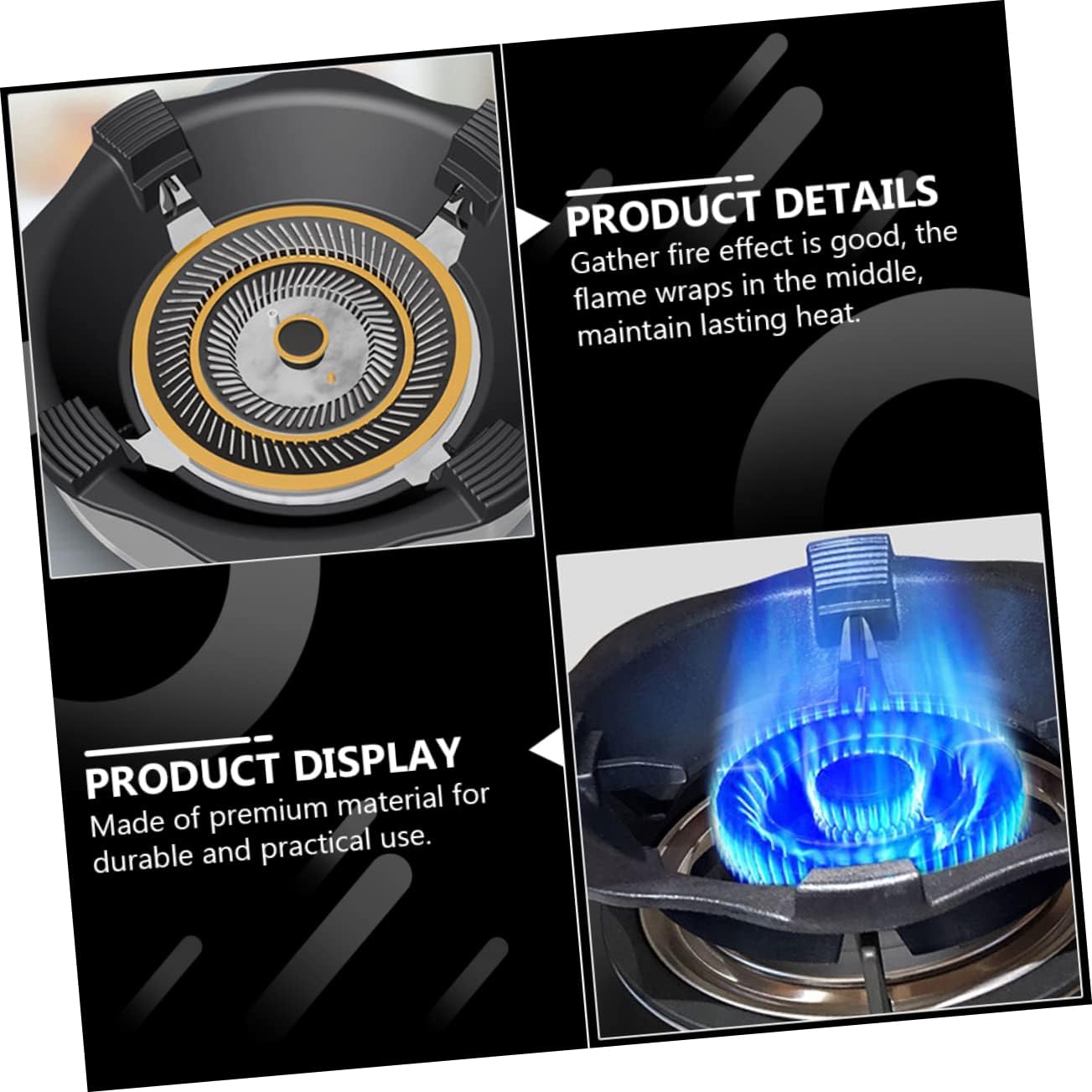 Energy-saving Cast Gas Stove Windshield Wok Holder for Home Kitchen Natural Gas and Lpg Cooking Efficient Heat Gathering and Air Circulation