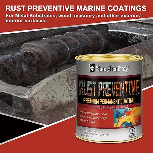 Miniatura 3 de Pintura preventiva de óxido, azul claro (incluye diluyente), inhibidor de óxido y corrosión permanentemente, barrera protectora no porosa,