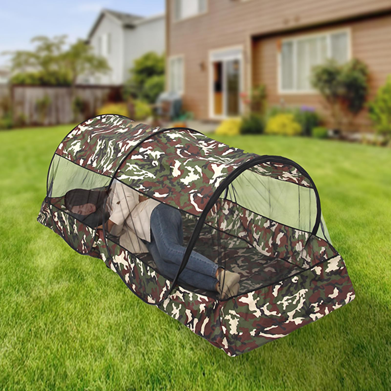 Zanzariera pop-up da campeggio all'aperto, grande zanzariera pieghevole portatile a rete multifunzionale installazione gratuita con borsa per il trasporto per letto, campeggio, viaggi, patio (220 x