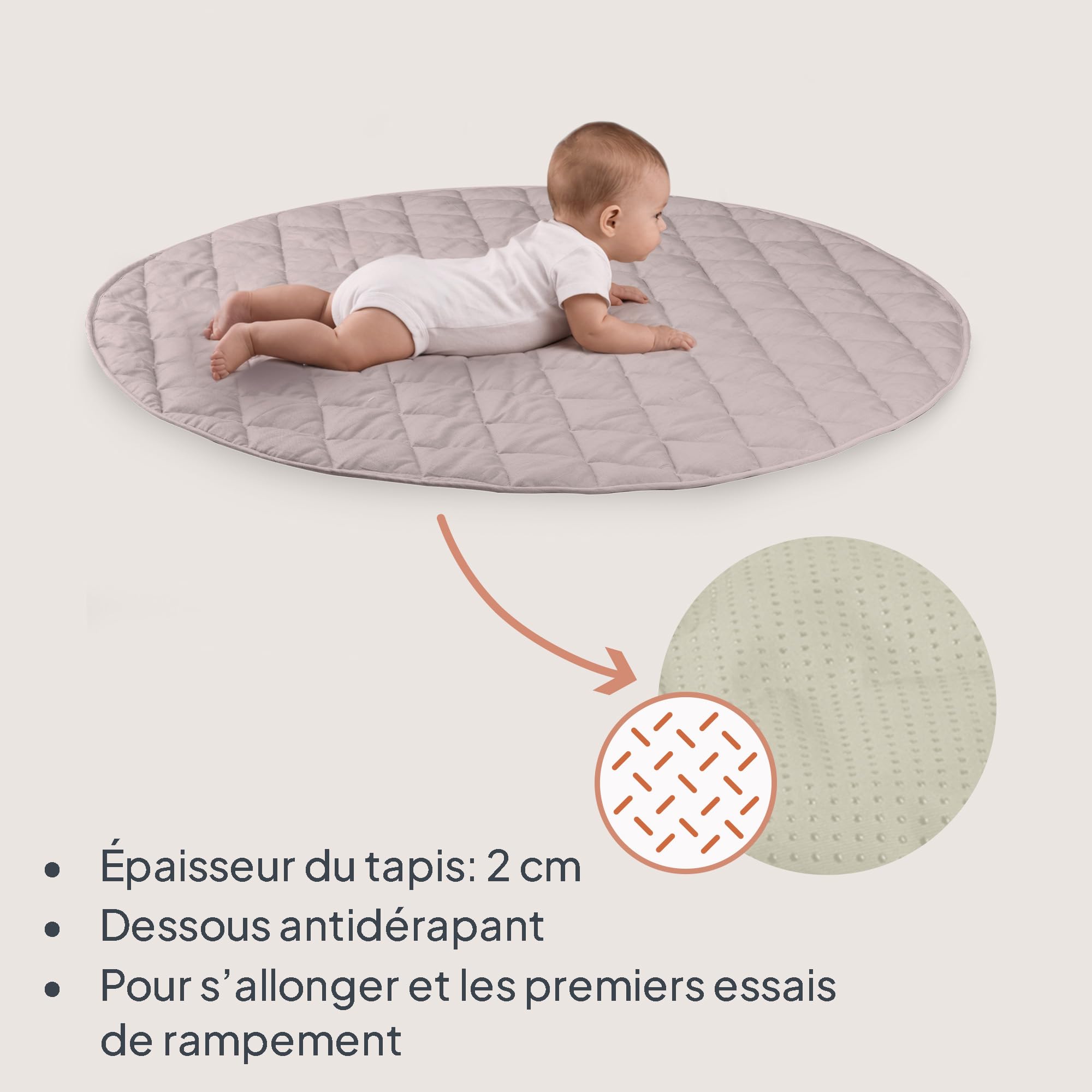 LIONELO Anis Ensemble d'éveil avec arche de jeu pliable en bois et jouets détachables, grand tapis d'éveil en coton de 100 cm, doux et antidérapant (2 cm d'épaisseur), tapis d'éveil