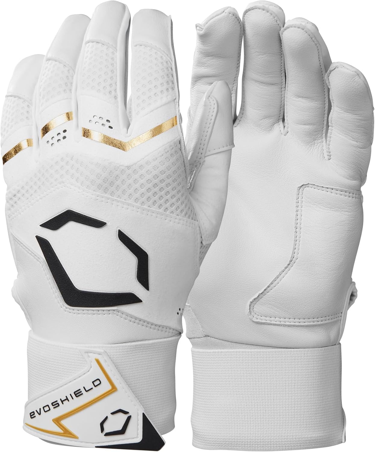 EvoShield Carbyne Adult Batting Gloves with Strap - Premium Cabretta Leather Grip for Baseball & Softball
