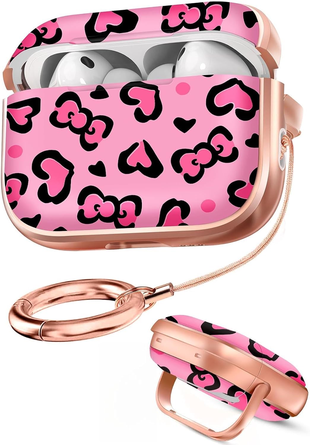for AirPods Pro 3 Case with Safety Lock for Women, Leopard