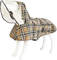 Vista 17 de Impermeable para perro con poncho con capucha, chaqueta de lluvia amarilla ajustable de alto reflejo, con agujero para correa para perros pequeños