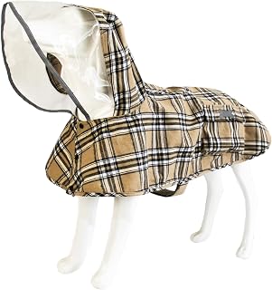 MAMORE Dog Raincoat Waterproof Reflective Adjustable Pet Rain Jacket Hood