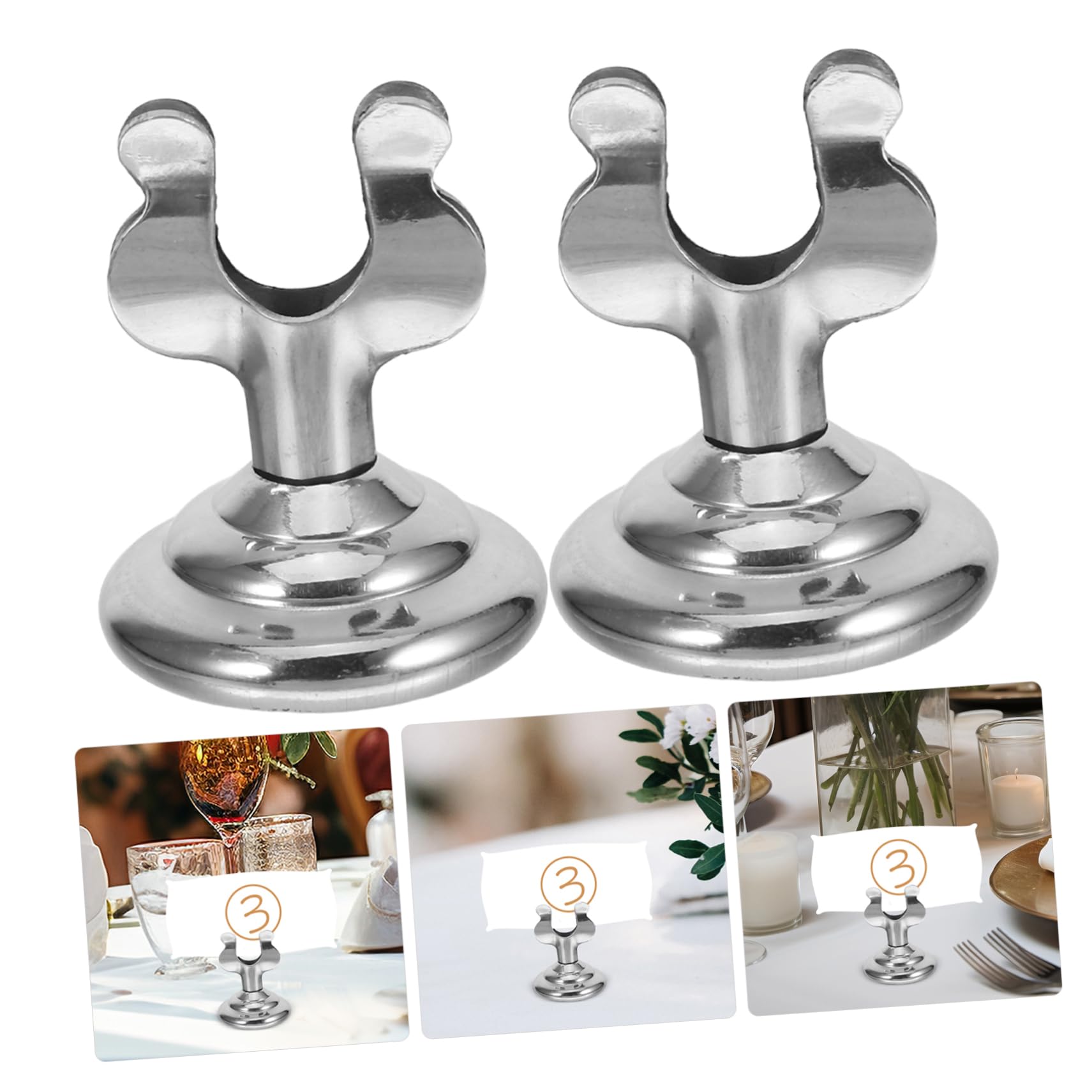 ARTIBETTER 3 Series Soporte De Menú Inoxidable Titular De Mesa Portátil Para Tarjetas Y Menús Para Restaurantes Bodas Y Fiestas 5 Piezas X 3