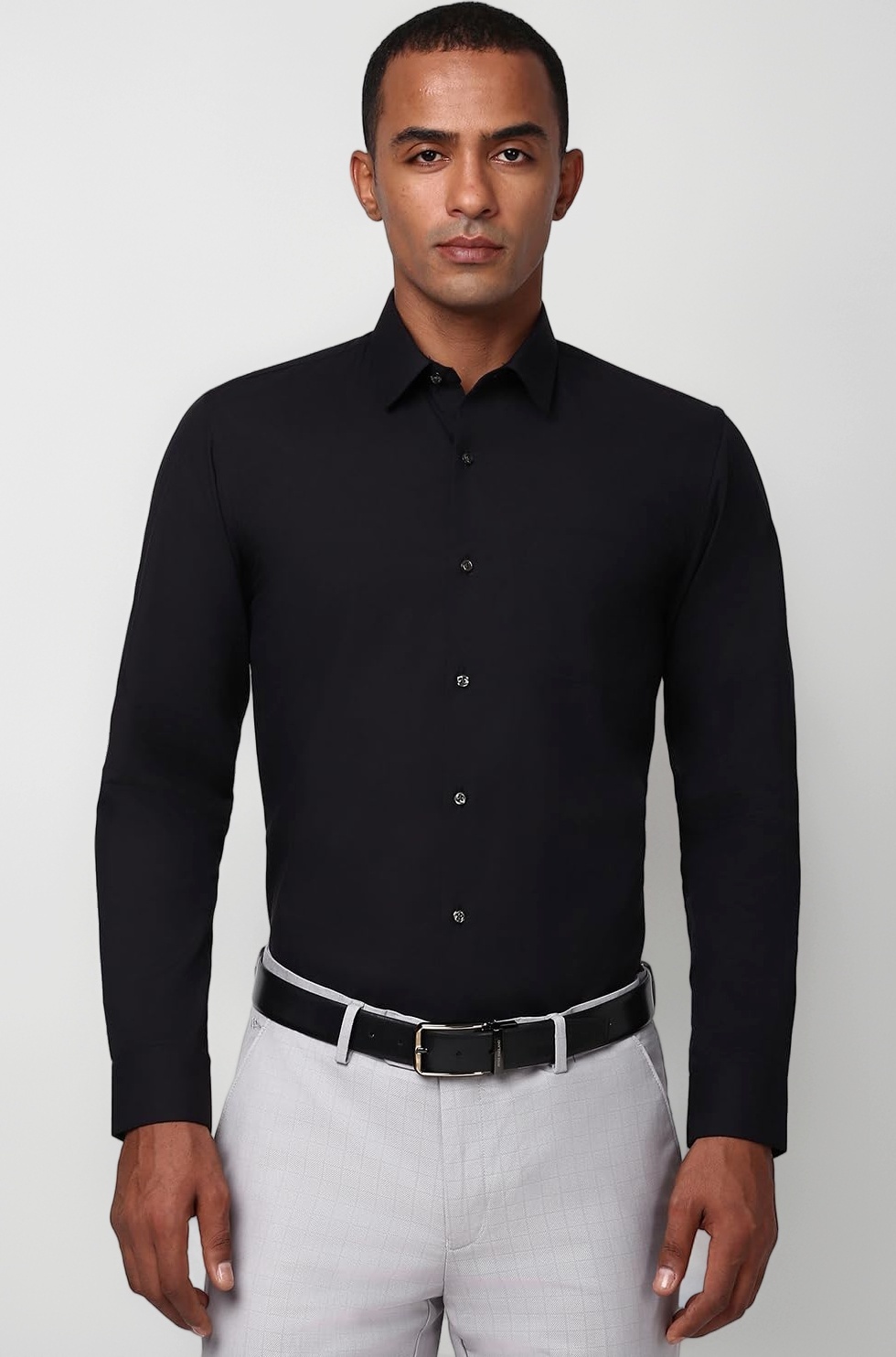 Peter England Men's Classic Solid Full Sleeve Slim Fit Shirt | Wonder Fabric | Cotton Rich | Pin Point Oxford