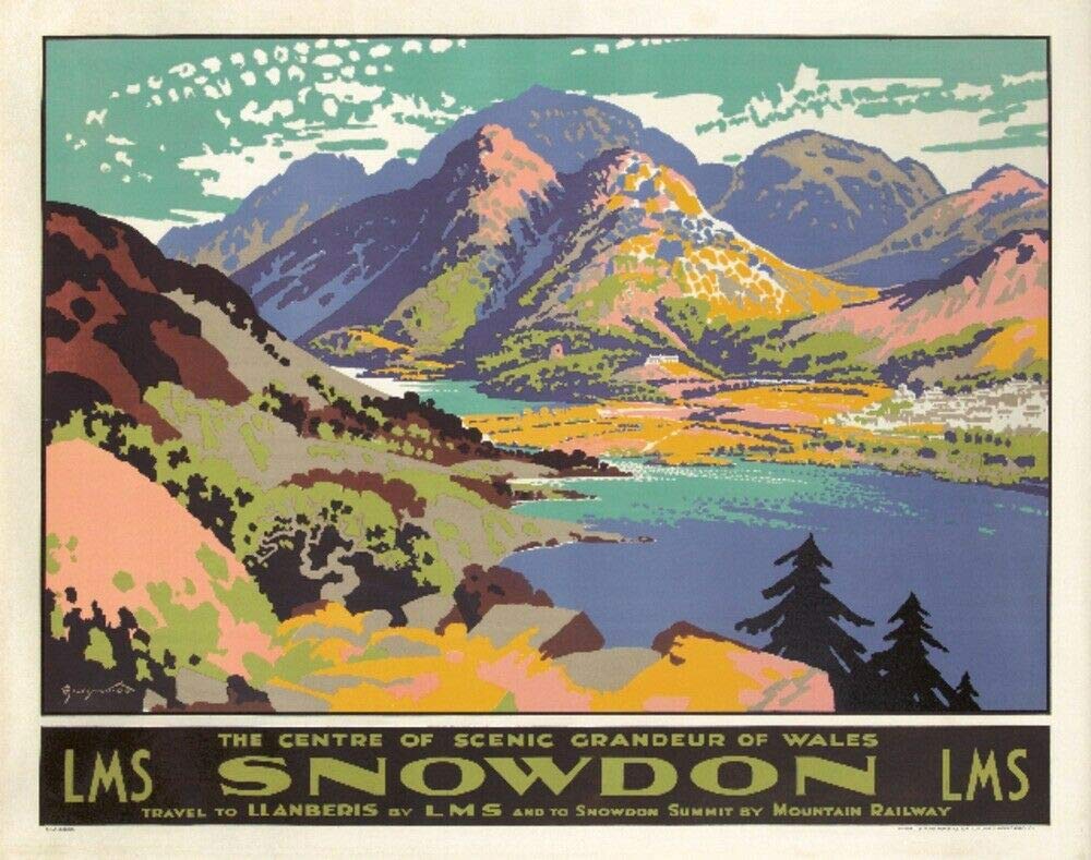 TNND Snowdon Vintage Poster Greenwood Uk Metal Sign Metal Sign 8x12 inches