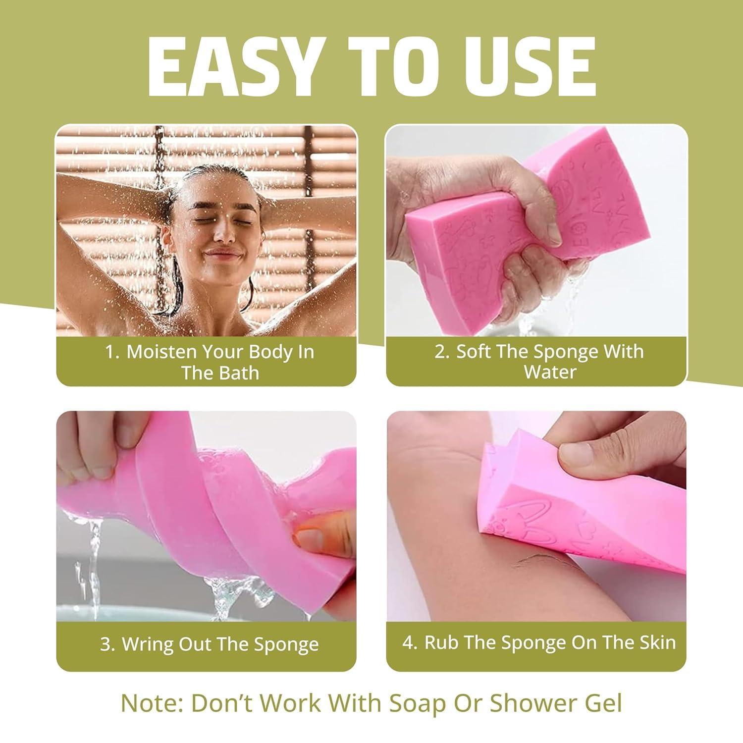 AGLAUROS Ultra Soft Bath Sponge for Kids, Adults – Japanese Shower Loofah, Body Exfoliator | Gentle Face Scrubber for Dead Skin Removal | Safe for Babies | Multicolor Square Design (SQUARE) - Image 7 thumbnail