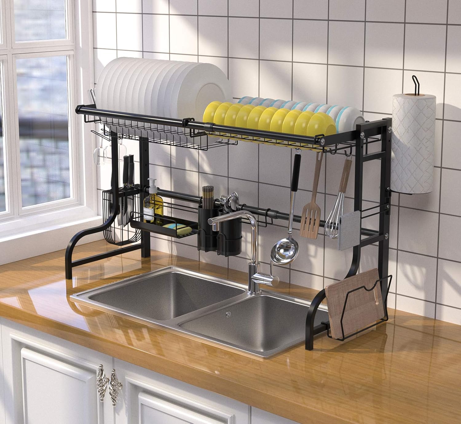 Onе-Dау Sаlе: Uр tо 80% оƒƒ HomeKey Dish Drying Rack Over the Sink Adjustable Length & Height Fit Small and Large Sink Size from 23-37 Inch. Stainless Steel Kitchen Drainer Countertop Organization and Storage. Space Saver. TOP оƒƒERS HomeKey Dish Drying Rack Over the Sink Adjustable Length & Height Fit Small and Large Sink Size from 23-37 Inch. Stainless Steel Kitchen Drainer Countertop Organization and Storage. Space Saver.