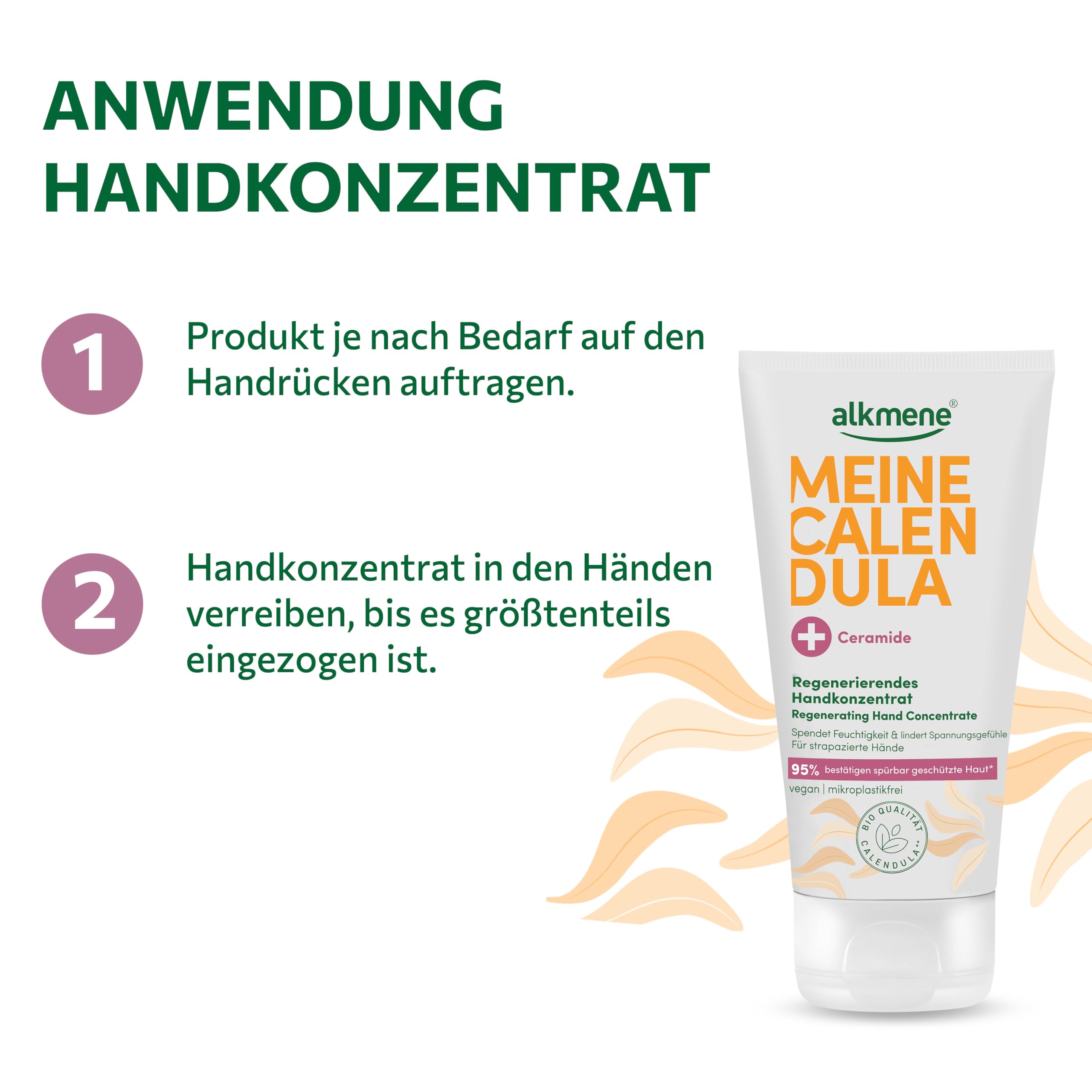 alkmene Concentrato rigenerante per mani stressate, 6 x 75 ml | Crema per le mani con calendula per mani molto secche e screpolate, vegana, per uomini e donne, cura delle mani