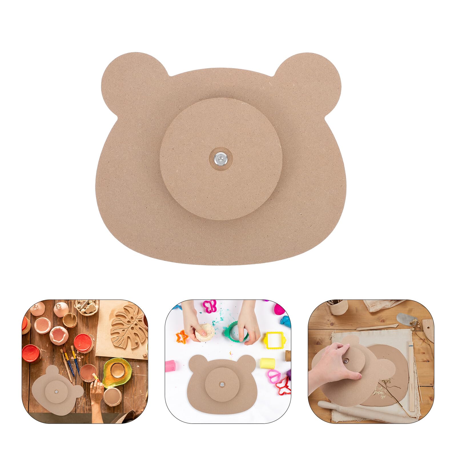 Stampo in Ceramica a Forma di Orso in Legno Base, Strumento Artigianale per Modellare Piatti in Argilla, Resistente e Adatto per Laboratori Creativi e attività Manuali