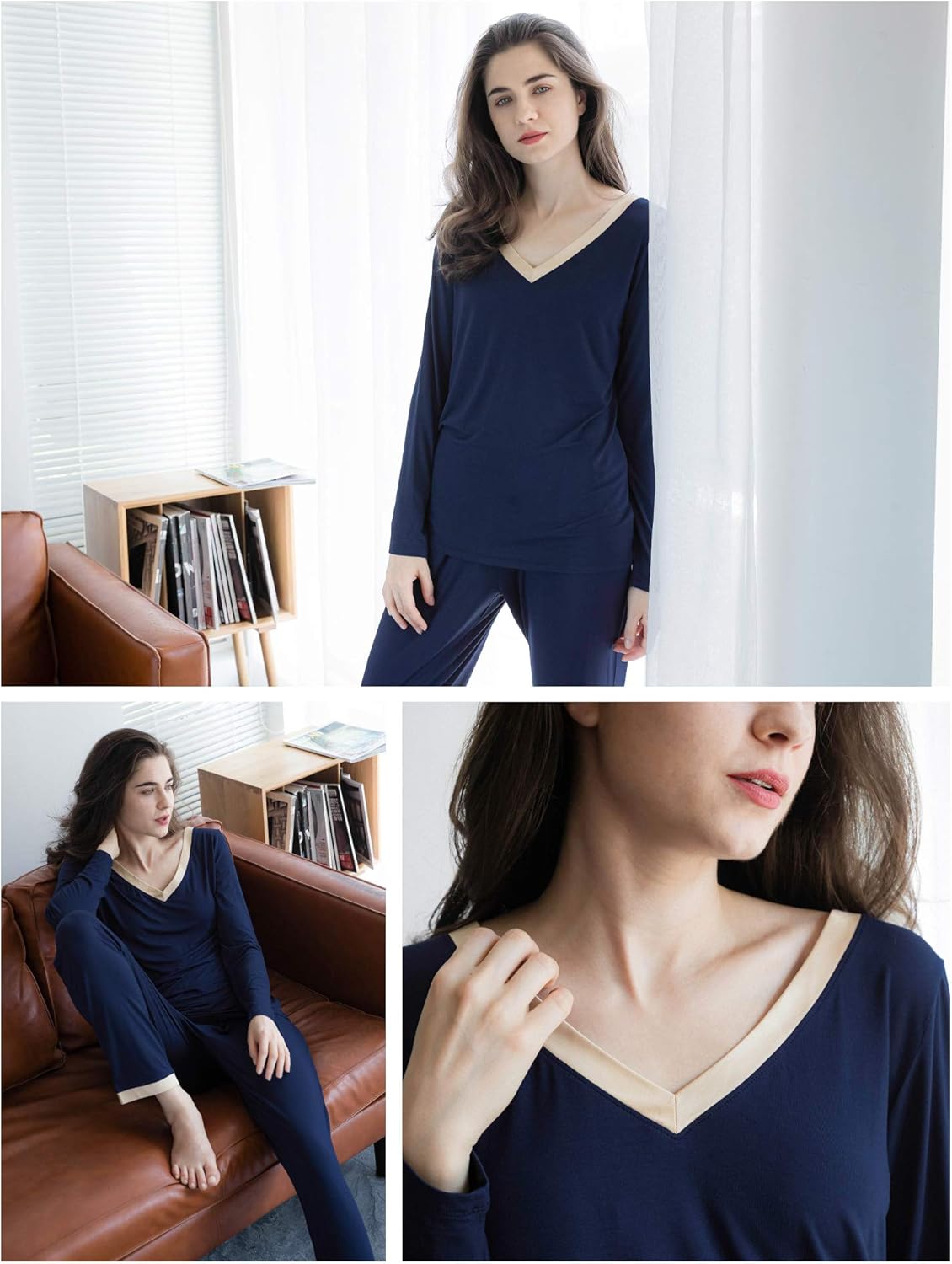 GYS Viscose from Bamboo Women's Pajama Sets Super Soft Long Sleeve Sleepwear Comfy Winter Pjs Sets S-4X - Image 4