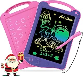 HOMESTEC Astrodraw Drawing Pad Toys, Colorful LCD Writing Tablet for Kids, Doodle Board for Toddlers 3 4 5 6 Years Old, Travel Sensory Space Toy for Boys Girls, Birthday Gift Idea (Purple/Pink)