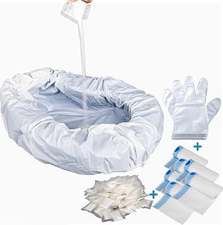 30 Pack Bedpan Liners with 30 Super Absorbent Gel & 60 Gloves - Bed Pan Bag with Pulling String Universal Fit Bed Pan, Commode – Bedside Commode Liners, Home & Travel Use