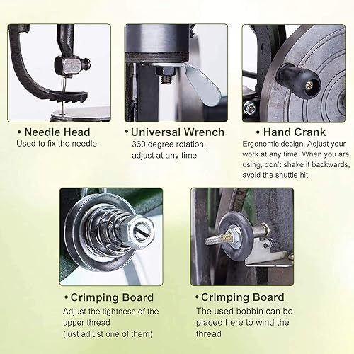 Miniatura 7 de Máquina de reparación de zapatos Máquina de coser de mano Cobbler Máquina de coser de doble línea de nailon de algodón Máquina de coser Máquina de