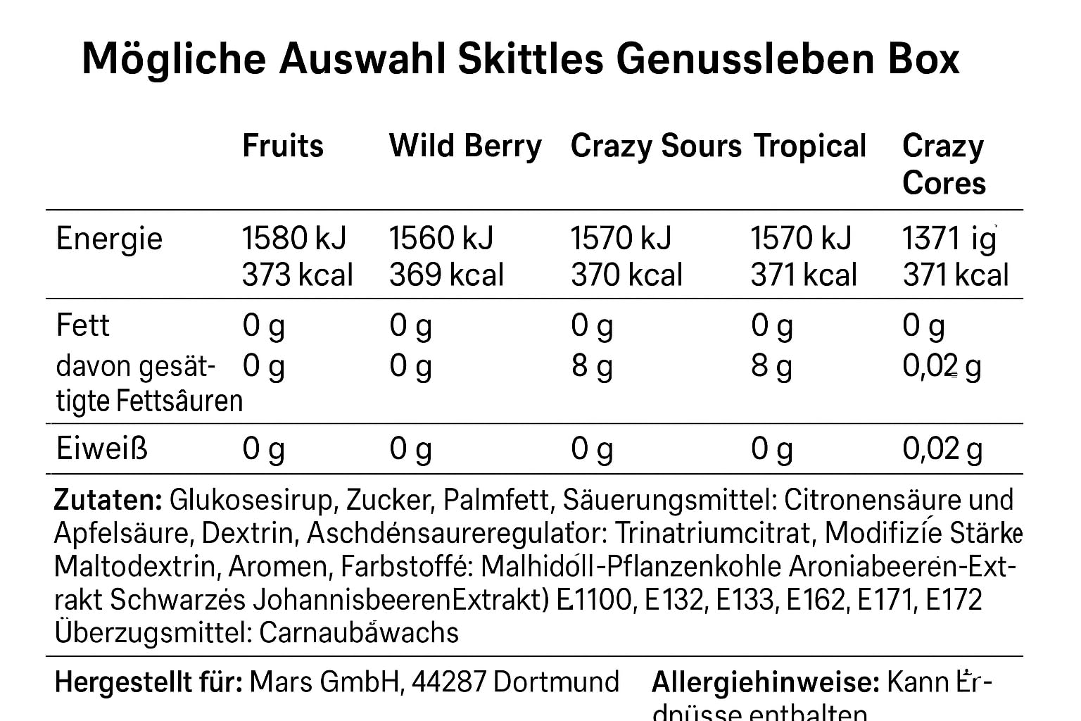 Genussleben Box mit 600g Skittles zum Naschen und Teilen für Familie, Freunde und Genießer. Kaubonbons Dragees als Geschenk oder Süße Auszeit