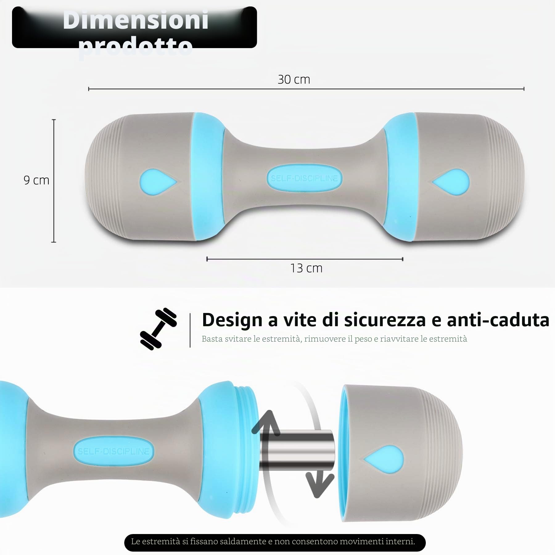 ZhaoCo Set Manubri Palestra Regolabili, Pesi per Donna e Uomo, 5 Opzioni di Peso 2 X 2 kg/2 x 5 kg, Manubrio in Neoprene Antiscivolo
