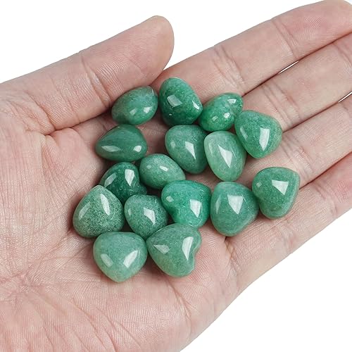 Miniatura 3 de 7 piezas de piedra energética natural de cristal de palma, mini aventurina verde natural (0.6 pulgadas)