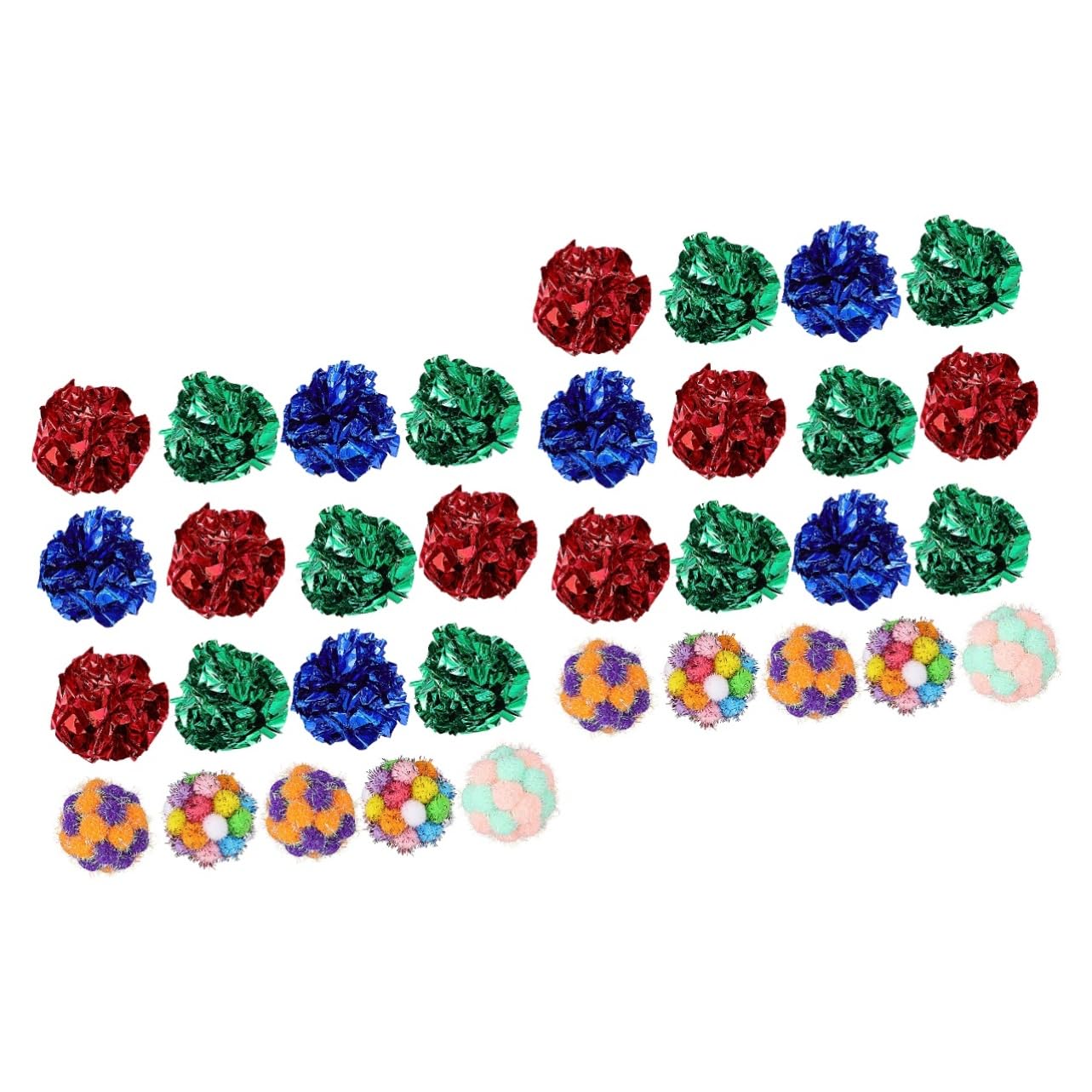 Happyyami 50piezas Juguetes Interactivos para Gatos Incluye De Peluche y Bolas Crinkle Juguetes para Mascotas Que Fomentan El Ejercicio Entretenimiento