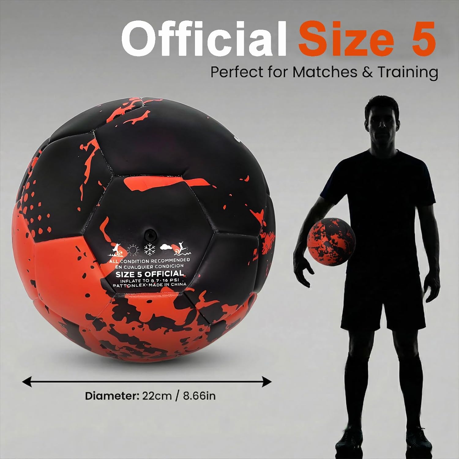 Personalized Soccer Ball – Custom Name, Photo, Number or Logo – Official Size 5 Match & Training Ball – Premium Thermal-Bonded Synthetic Leather Gifts Ball