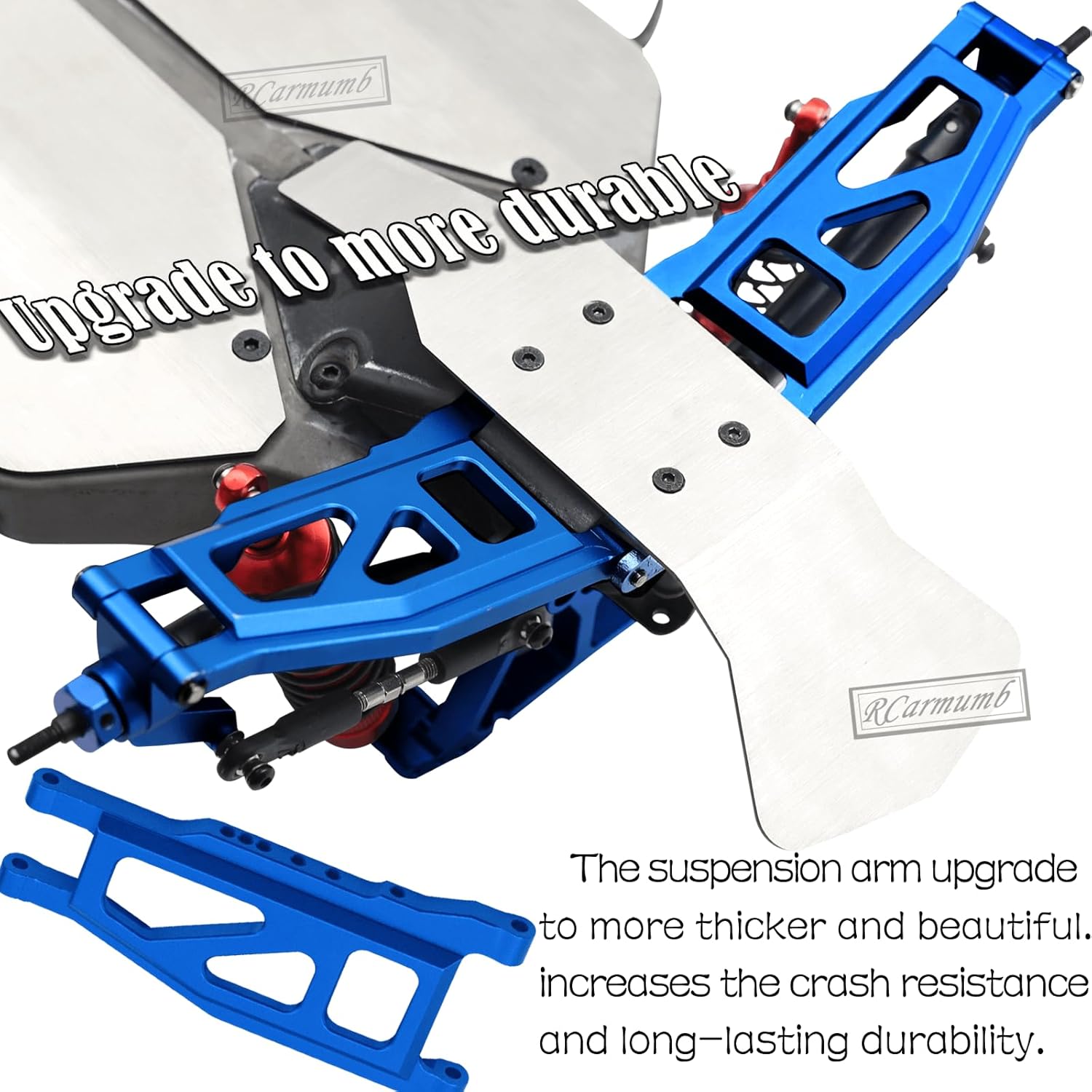 RC Upgrades Part for 1/10 Slash Stampede 4x4 (VXL),Alloy Front Rear Suspension Arm,Driveshaft,Caster Block,Steering Blocks,Rear Stub Axle Carriers,Shock Tower Set,Hex Hub Adapters,Navy Blue