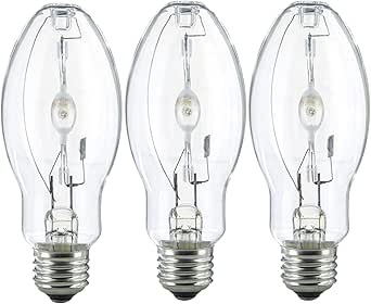 Bluex Bulbs 3-Pack – MH150/U/MED 150W Metal Halide Bulbs, Pulse Start, ED17 Clear, 14000 Lumens