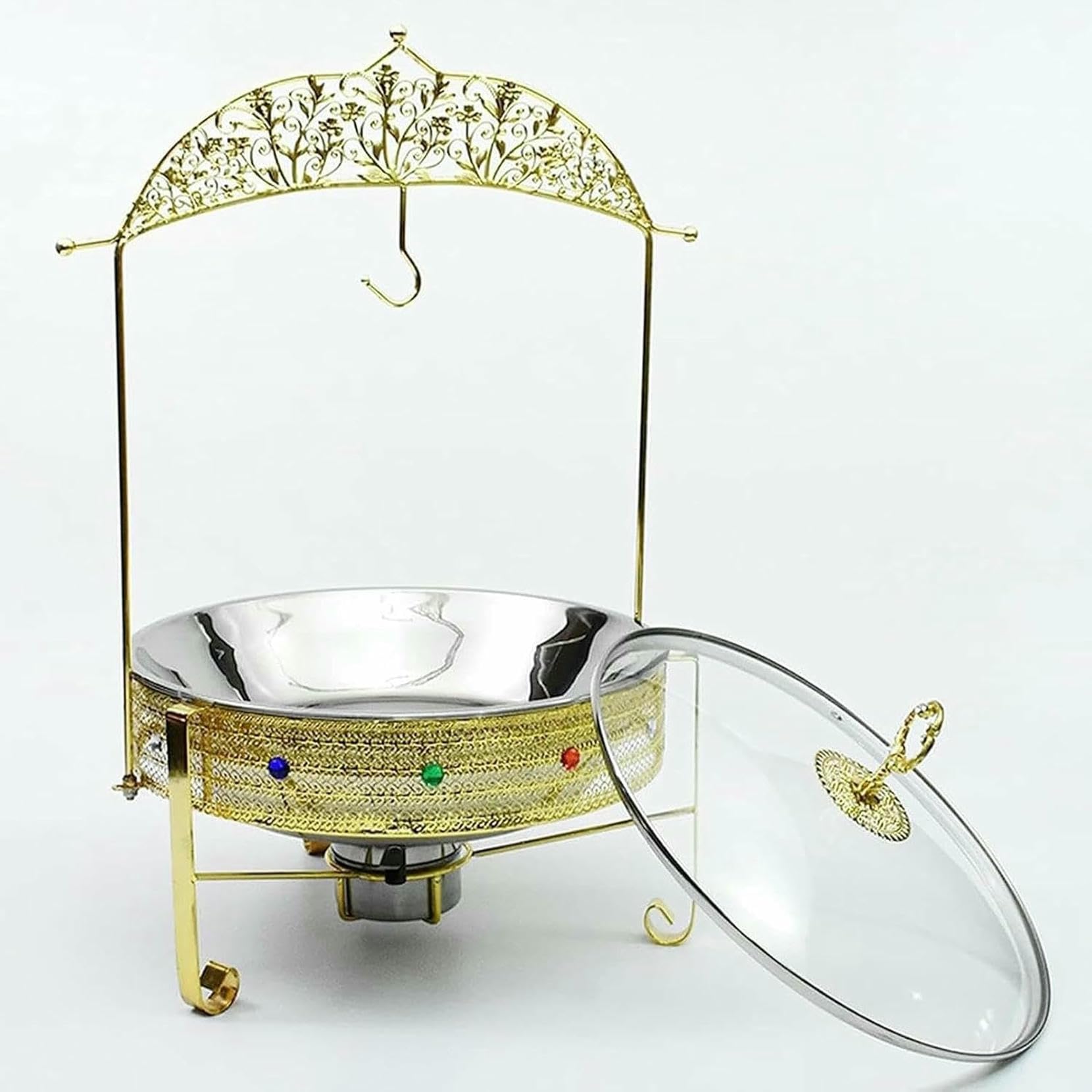 Servidor De Buffet Elettrico De Acero Inoxidable Con Placas Calefactoras. Servitori E Riscaldatori A Buffet. Giogo De Ollas Calientes Per Buffet, Ollas Calientes In Acciaio Inoxidabile Con Tapa