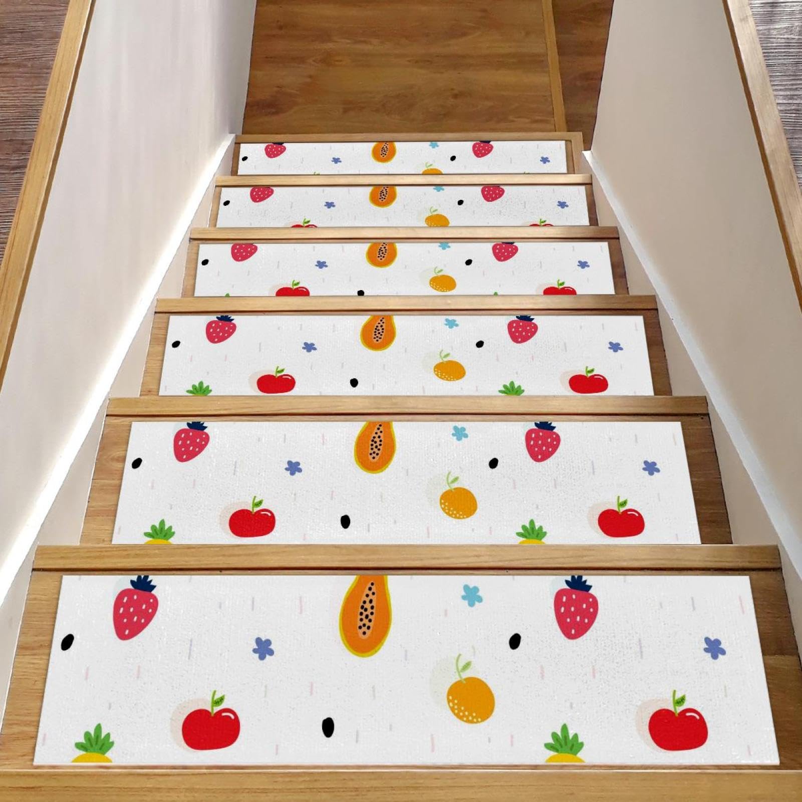 Alfombra para peldaños de escalera de madera pack de 15 tapetes interiores de piña y fresa