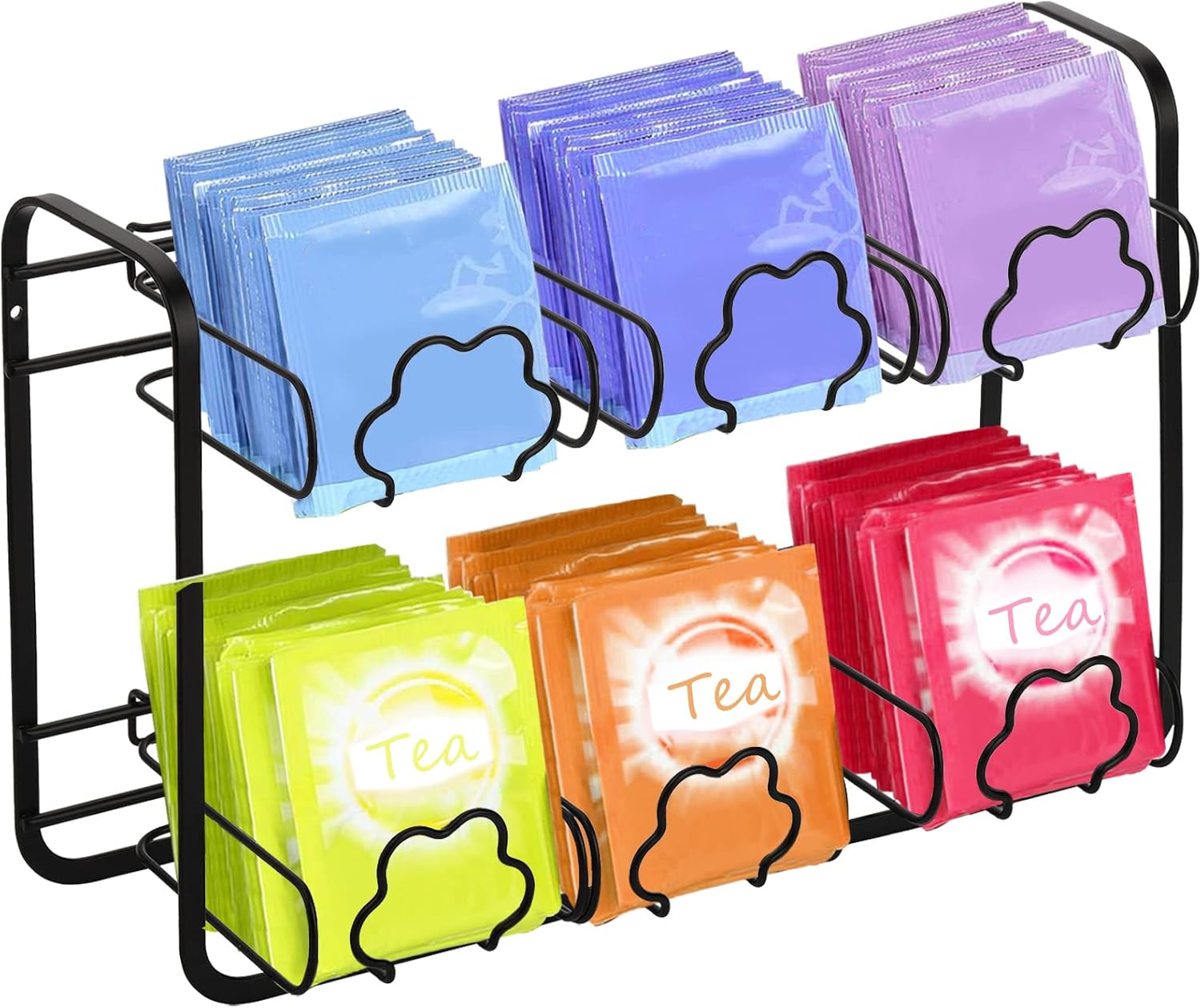 Dicunoy Tea Rack Organizer, 120 Tea Bags Storage Holder