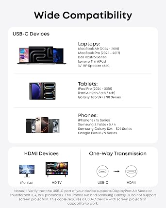 Anker HDMI Cable, 4K@60Hz Ultra-Fast Nylon-Braided USBC to HDMI Cord with Advanced Shielding, Thunderbolt 5/4/3, For MacBook, iPad, iPhone, HD TV, and More (0.9m)