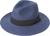 Vista 26 de Lanzom - Sombrero de paja playero para mujer, de ala ancha, plegable, estilo Fedora, UPF50+