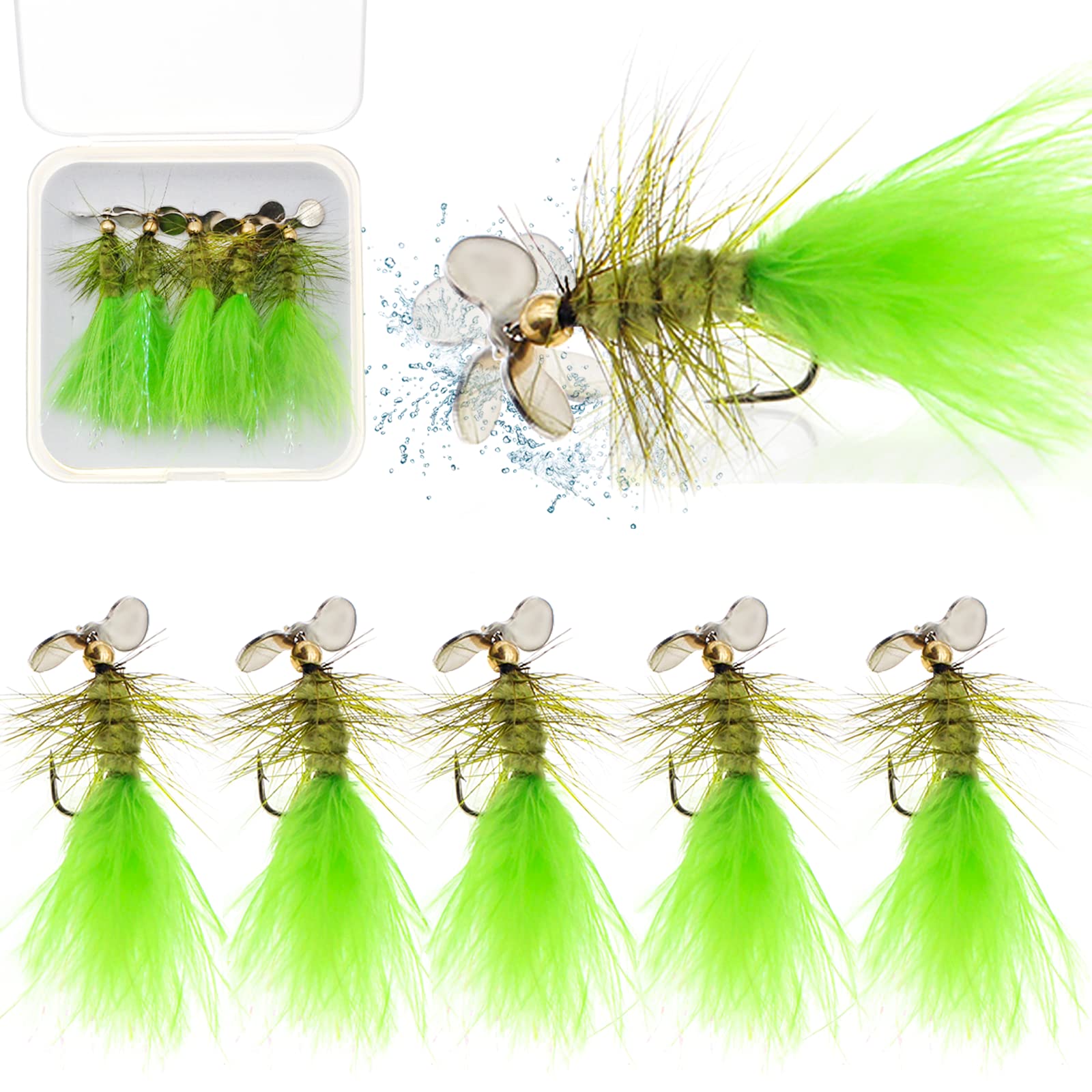 Fly Fishing Poppers Fly Fishing Dry Flies Topwater Fishing Lures Bass Popper Flies Bugs Lures Panfish Bait Fly Trout Bobber Flies Kit for Bass Trout Panfish Bluegill Salmon