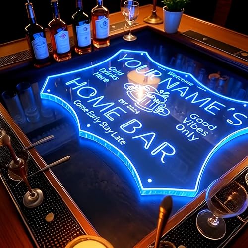 Vista 84 de ADVPRO - Letrero de luz LED de neón de doble color para el hogar, personalizado, con texto en inglés con «tu nombre y año de fundación», letrero
