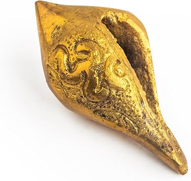 Pital Shankh Brass Conch Shell for Spiritual Religious Pooja Temple Traditional Decor Decoration and Gifting Small Brass Shankh