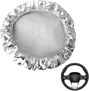 Steering Wheel Sun Shade Cover, Silver Aluminum Foil Steering Wheel Cover Block UV Rays Cool, Car Accessories Universal for Cars, Truck, SUV, Van