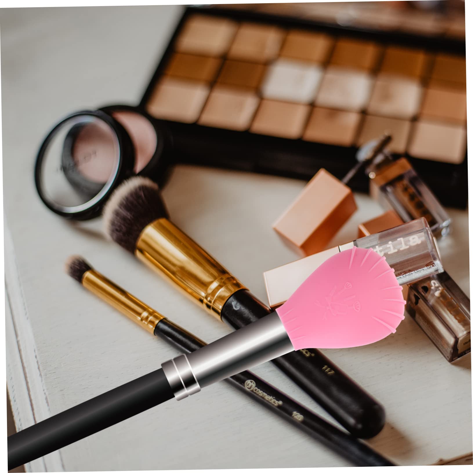 POPETPOP 5 Juegos De Brochas De Maquillaje Con Detalles Fundas De Silicona Para Brochas De Viaje 3 Unidades X 5