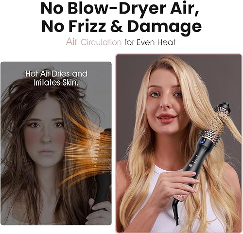 Miniatura 2 de zavarea Cepillo térmico, 1.5 pulgadas, calentador de cepillo redondo, de cerámica de iones negativos de 2,624.7 ft para menos daño al