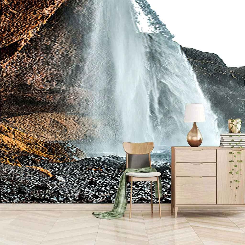 Papier peint panoramique 3D cascade 200x140 cm poster mural auto-adhésif salon