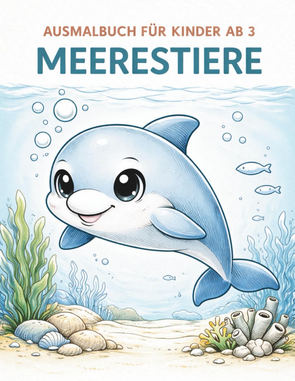 Ausmalbuch für Kinder ab 3: Meerestiere