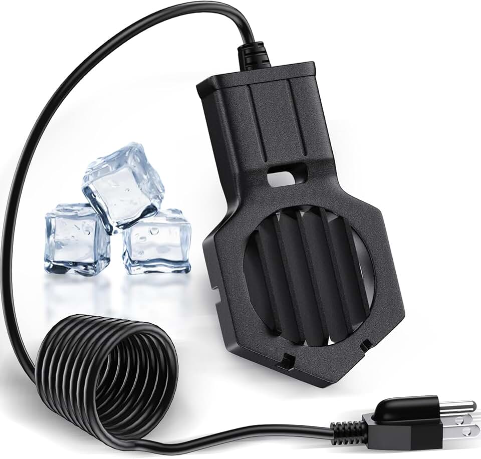 500W Pond Heater Submergible De-icer Cast Aluminum Chicken Water Heater,Stock Tank Heater for Livestock/Horse/Fish/Bird Bath Winter Outdoor, 10ft (500W)
