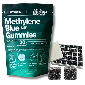 Methylene Blue Gummies 10mg USA Made, 3rd Party Tested USP Grade