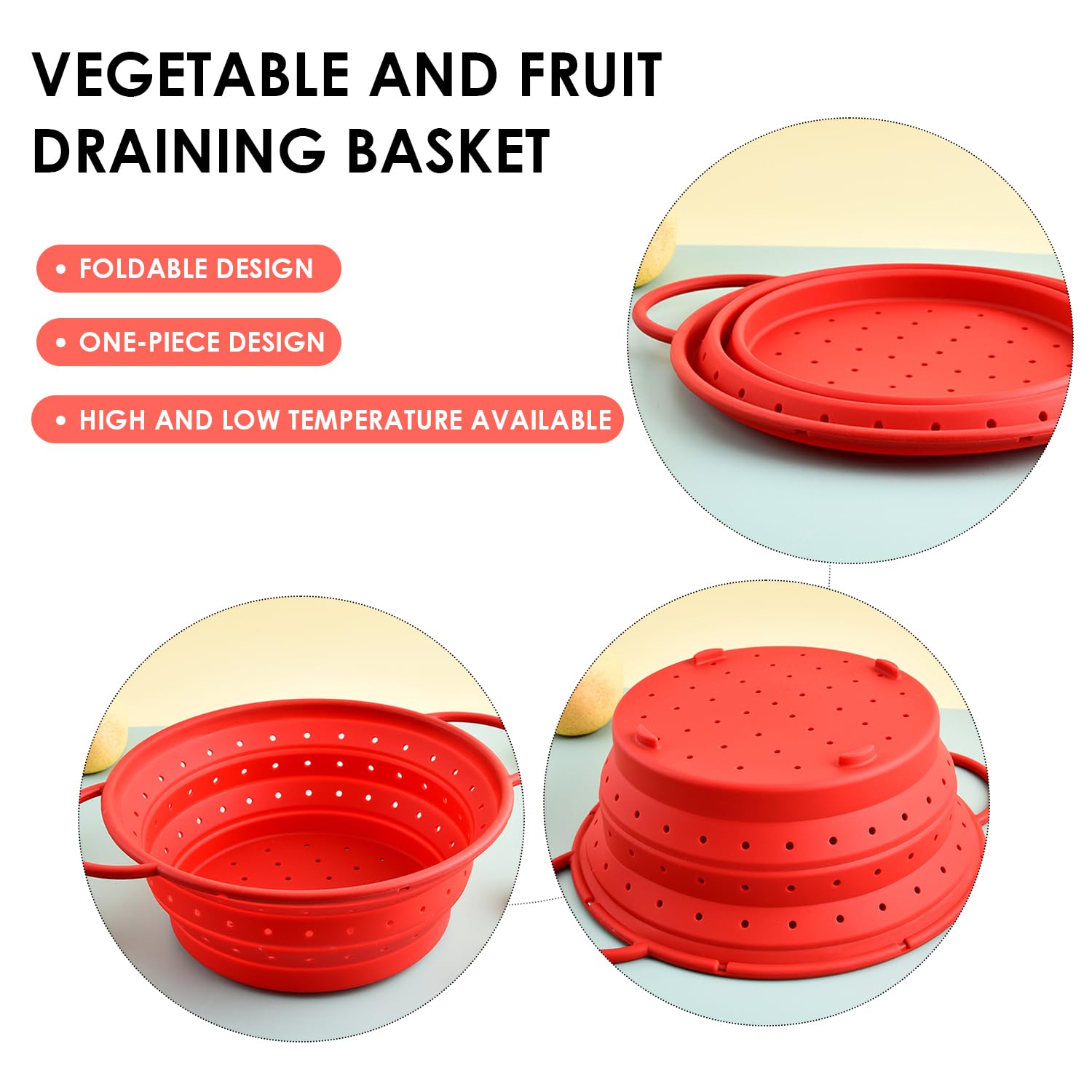 Cestello Di Scarico In 2 Pezzi, Cestello Di Scarico In Silicone, Cestello Di Scarico Pieghevole, Cestello Di Scarico Per Frutta E Verdura, Strumenti Per Lavare La Cucina, Forniture Da Cucina