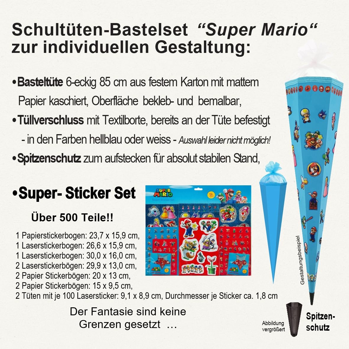 Scooli Schulranzen 1.Klasse Jungen EasyStart Schulranzen-Set geeignet für Super Mario-Fans (12tlg.mit Sporttasche Brotdose Trinkflasche Lernuhr Stifteköcher passend Platzdeckchen Schultüte)