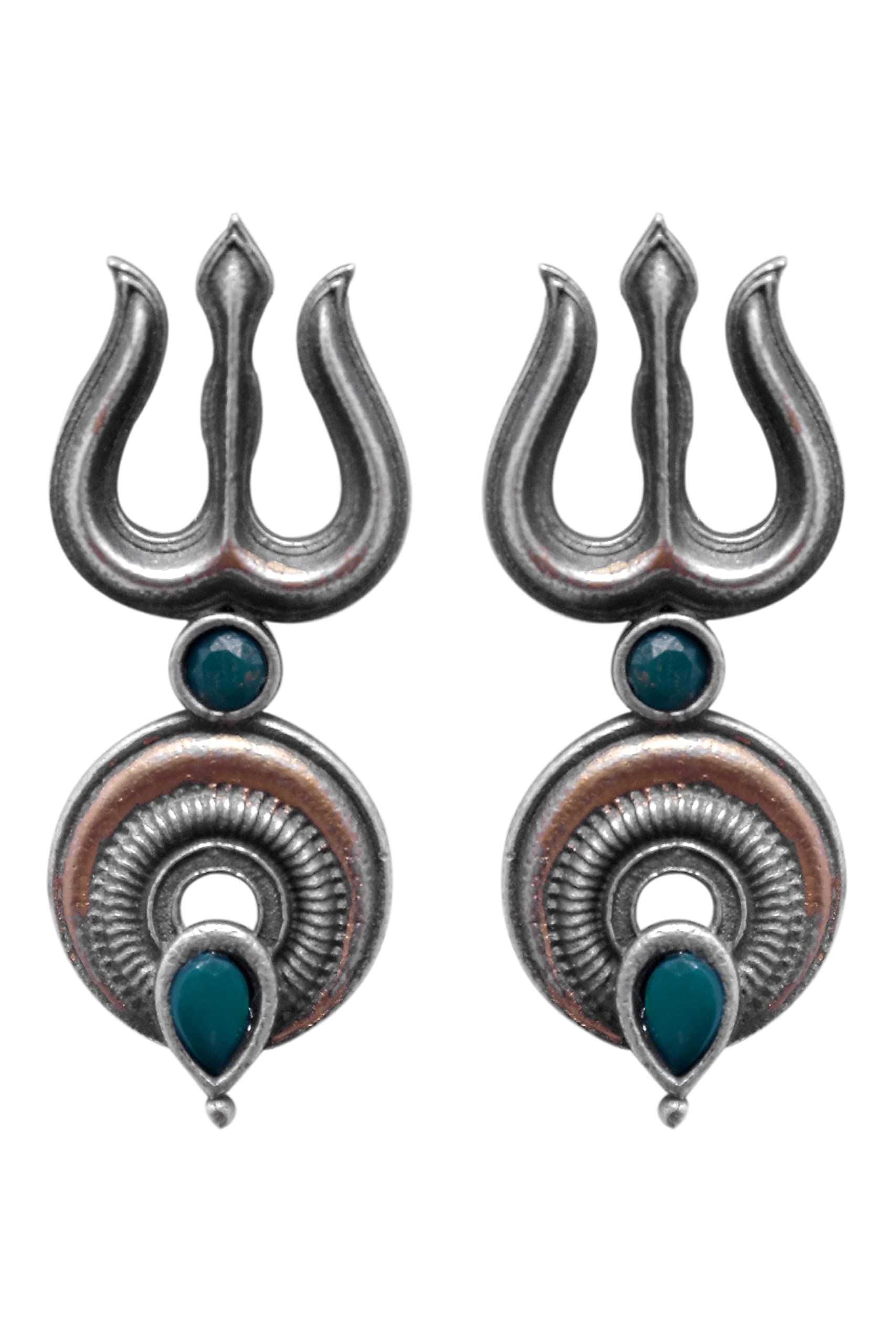 Jewel IndiaAntique Silver Oxidized Afghani Gypsy Designer Ethnic Ghungroo Bells Small Stud Dangle Jhumka Jhumki Earrings Jewelry, alloy, No Gemstone