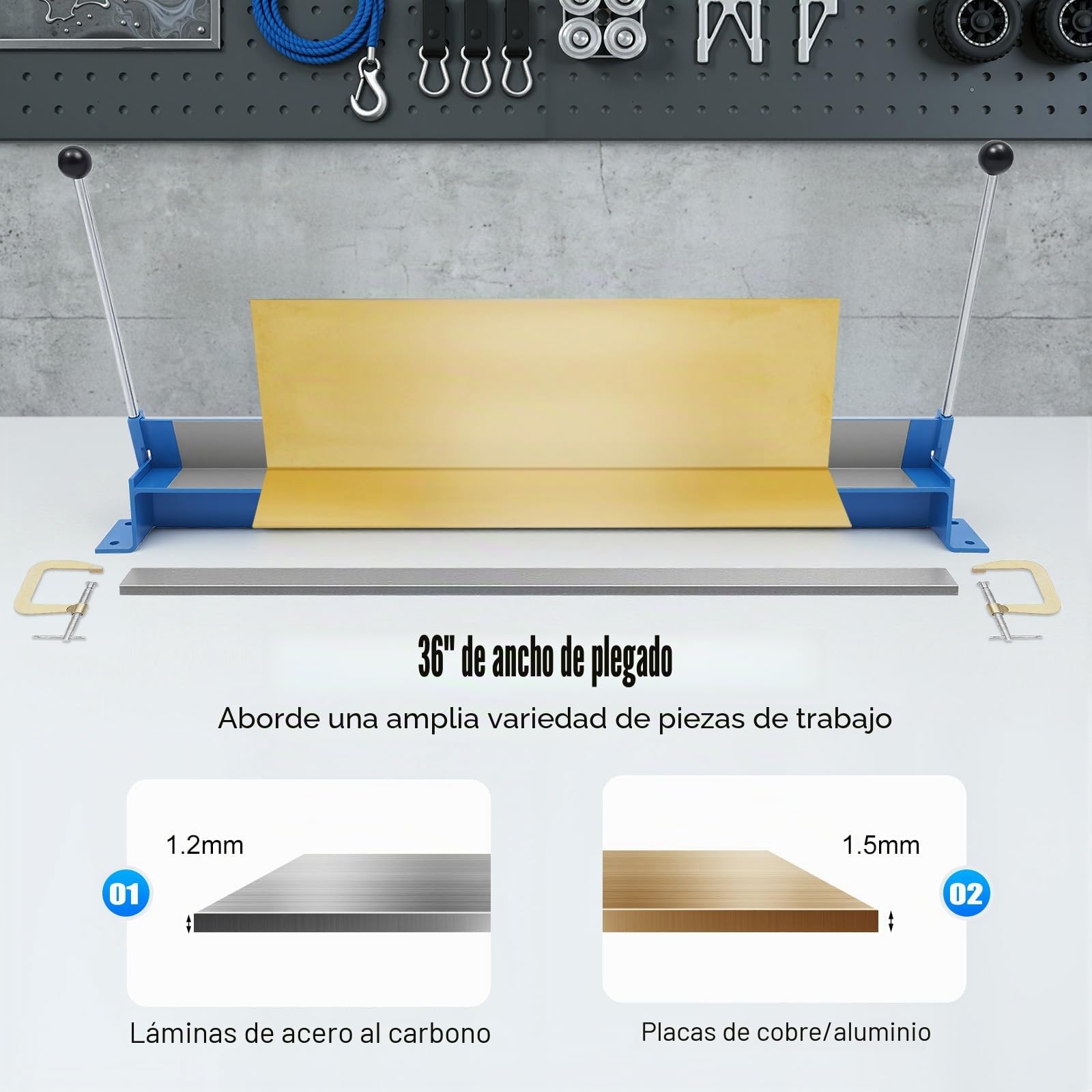 AB-1000 ST - Banco doblador de chapa manual, 135°, dobladora de chapa de hasta 1,2 mm