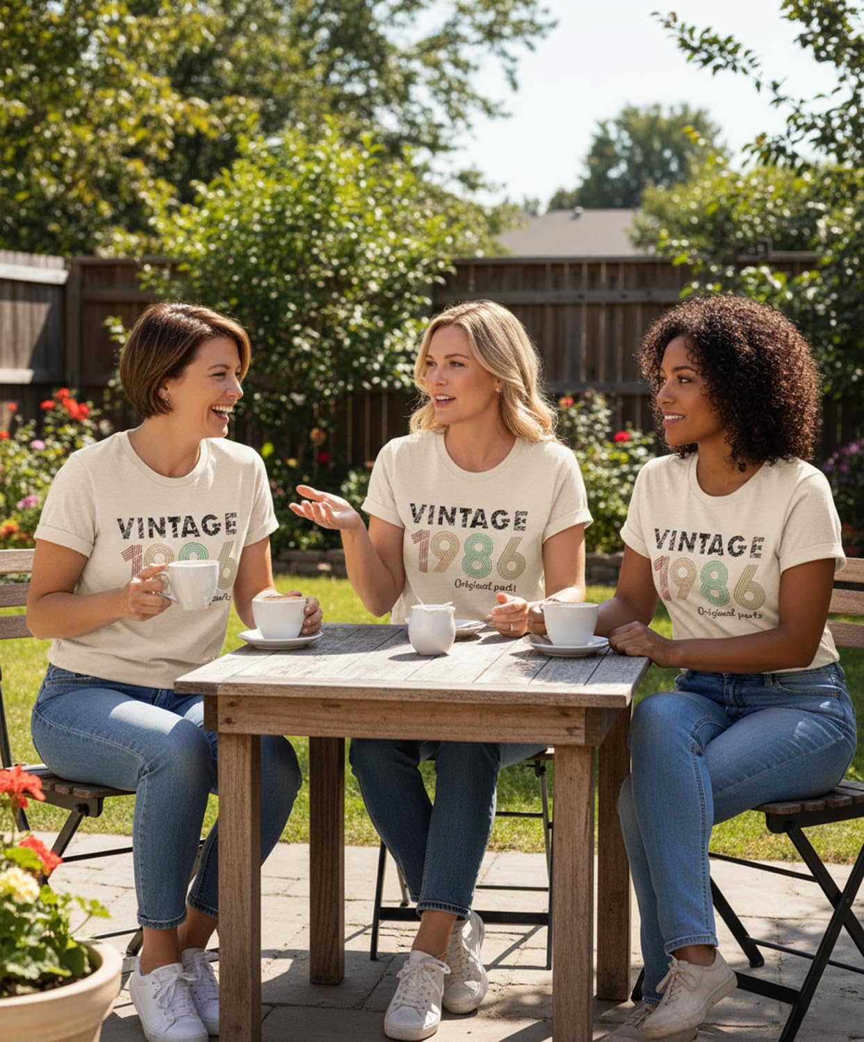 40th Birthday Gift for Women Vintage 1986 Shirts for Her Letter Print BD Retro Tops Casual Short Sleeve Tees - Image 4